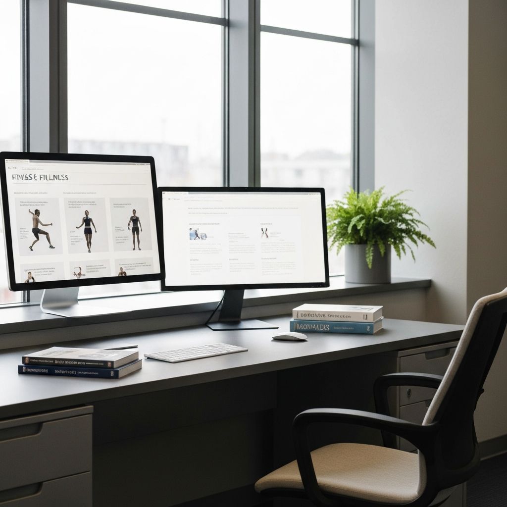 Educational workspace focused on fitness content