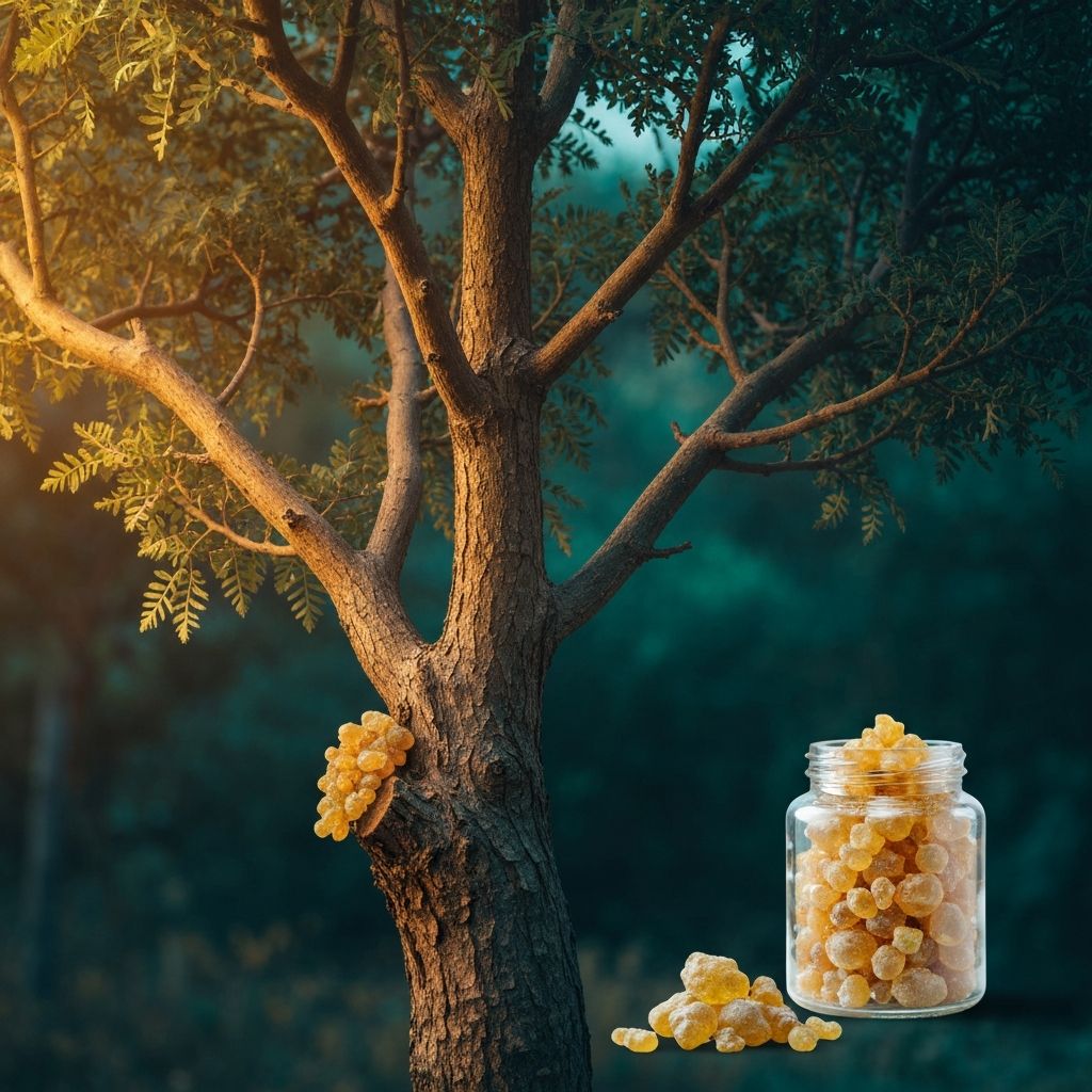 Boswellia tree and resin